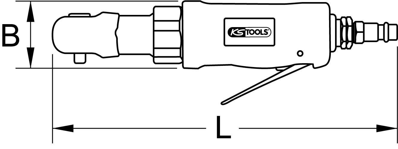 3/8" SlimPOWER 30Nm KS Druckluft-Ratschenschrauber Tools Mini-Druckluft-Umschaltratsche