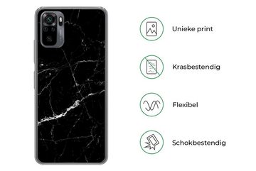 MuchoWow Handyhülle Marmoroptik - Schwarz - Luxus, Phone Case, Handyhülle Xiaomi Redmi Note 10, Silikon, Schutzhülle