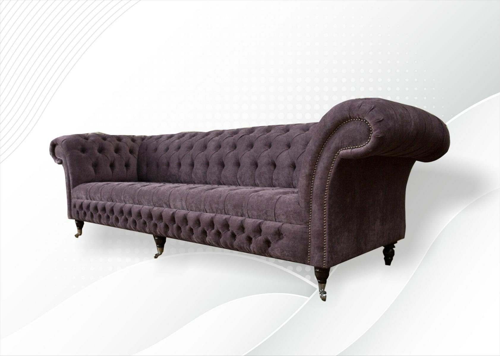 JVmoebel Sofa xxl Big Europe 265cm Sitzer Couch Leder, Polster Sofa in Made Chesterfield Sofas 4