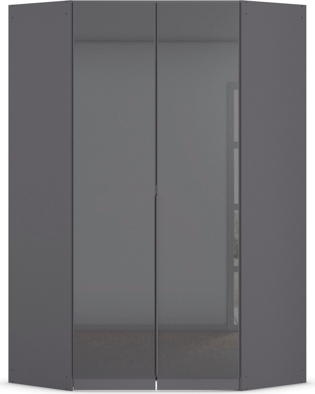 OTTO home Eckkleiderschrank Kleiderschrank Schrank Ankleidezimmer Schlafzimmer Garderobe AGORDO (in zwei Griff-Farben, Breite/Tiefe 117x117 cm, Höhen 210/229 cm) mit Glastüren, voll ausgestattet mit viel Stauraum MADE IN GERMANY