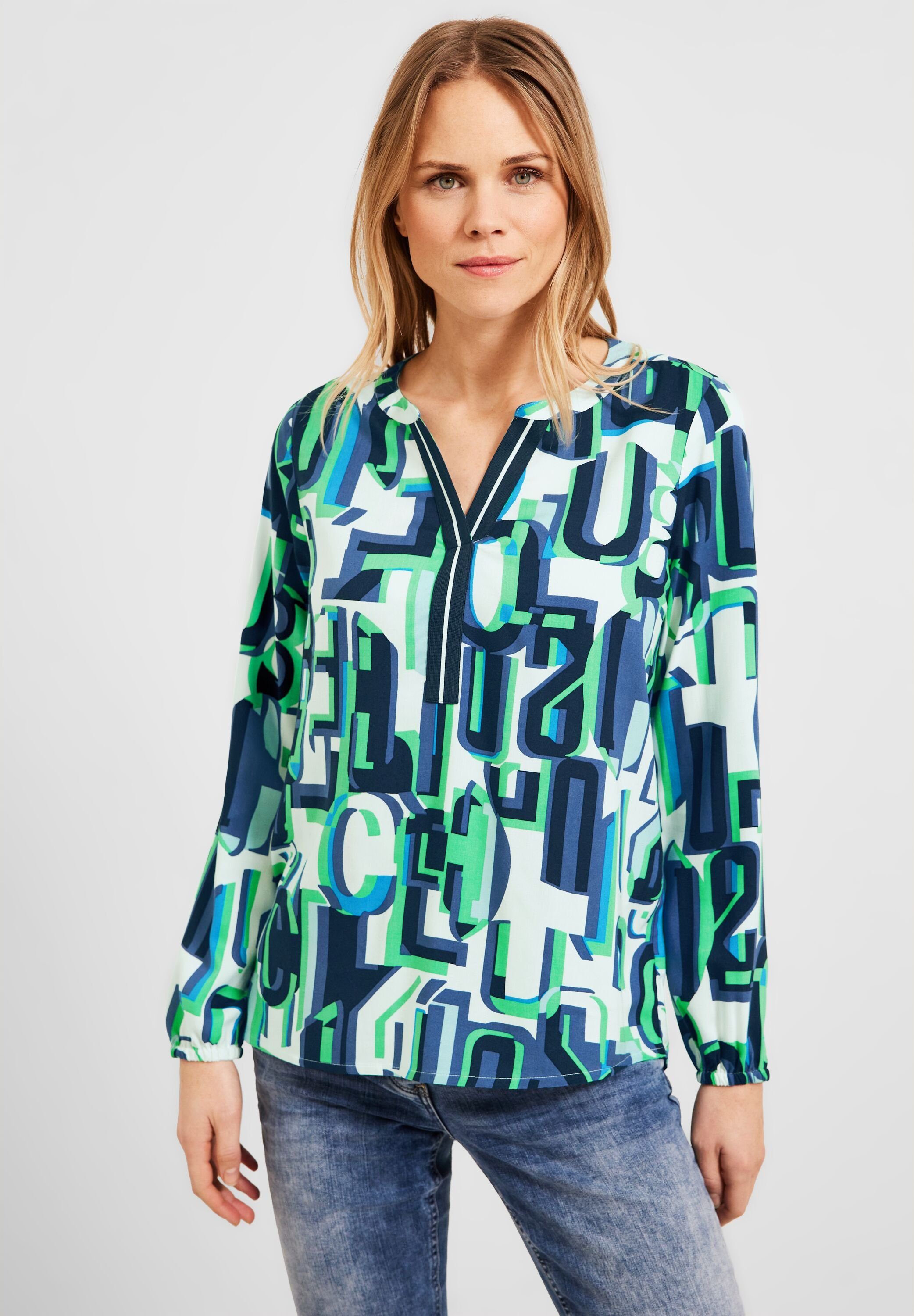 Klassische Bluse Cecil Multicolor Print Bluse in Vanilla White