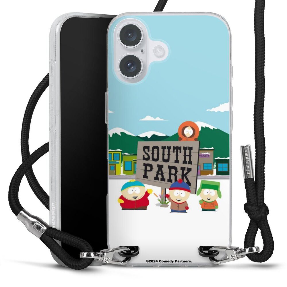 DeinDesign Handyhülle South Park Logo Offizielles Lizenzprodukt South Park Boys Logo, Apple iPhone 16 Plus Handykette Hülle mit Band Case zum Umhängen