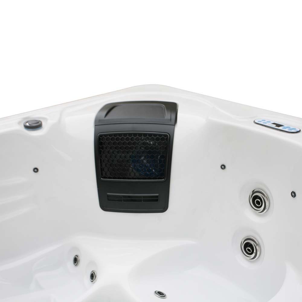 HOME DELUXE Whirlpool Outdoor Whirlpool SUNSET 20 x 156 x 82 cm, (Komplettset, 1-tlg., inkl. 32 Massagedüsen, 13 Lichtquellen & Ozon-Reinigungssystem), für bis zu 3 Personen, Außen Whirlpool