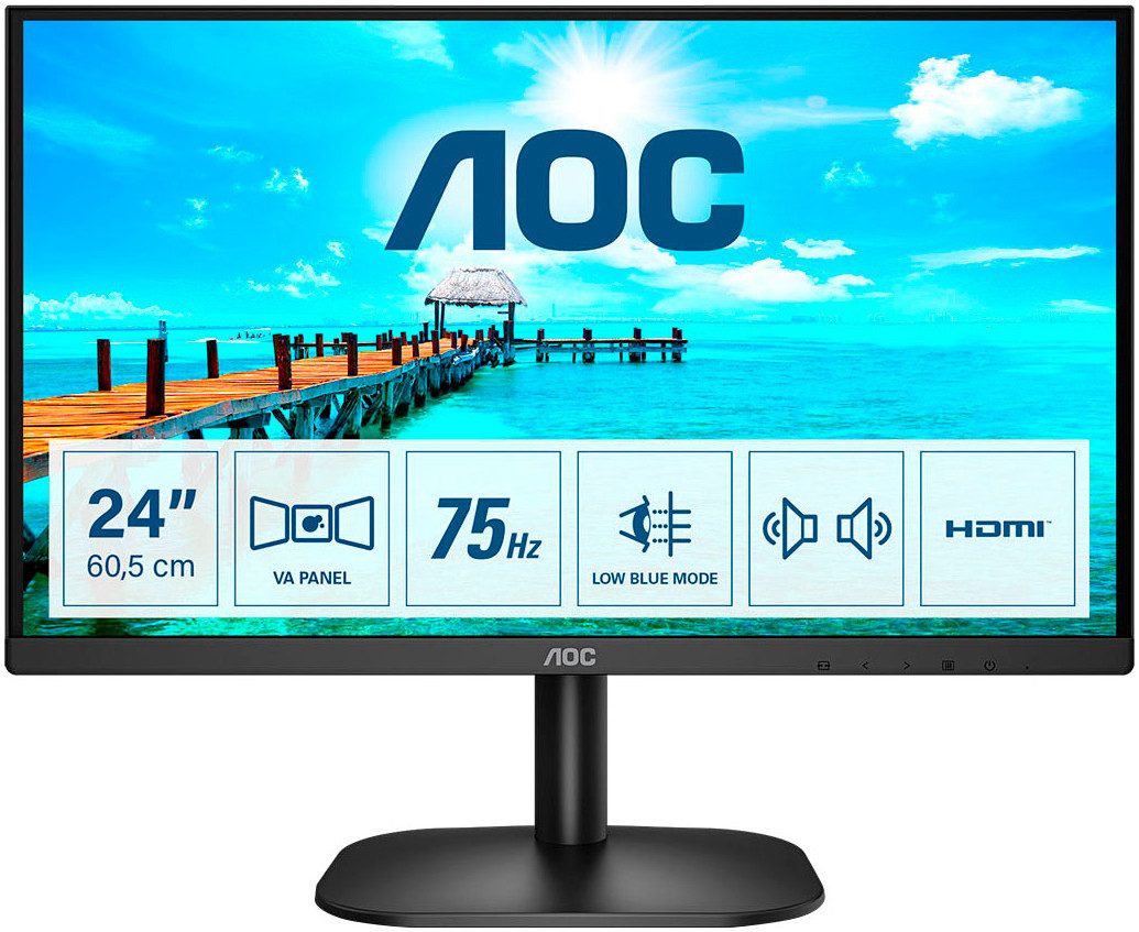 AOC 24B2XDAM LED-Monitor (61 cm/24 ", 1920 x 1080 px, Full HD, 4 ms Reaktionszeit, 75 Hz, VA LED)