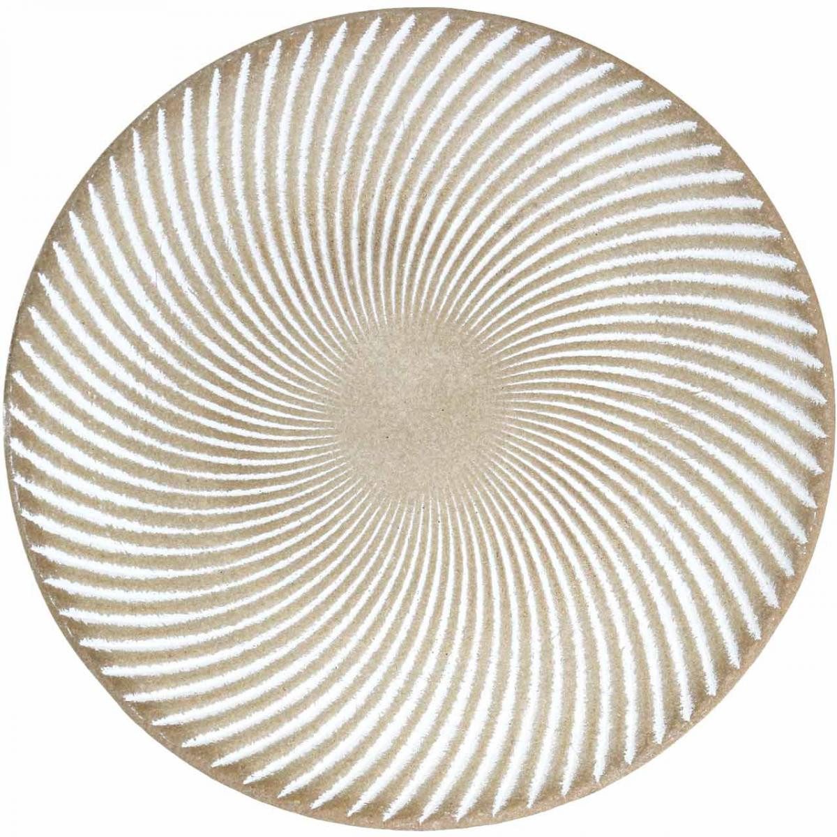 Florists Products Kunststoffteller Dekoteller Rund Weiß Braun Ø35cm Tischdeko Herbst Winter