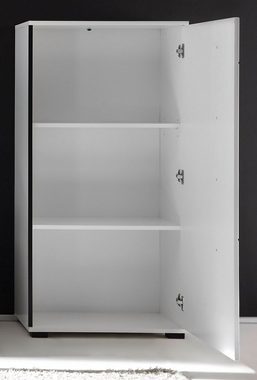 Furn.Design Hochkommode Design-D (Kommode ca. 60 x 126 cm), in weiß Hochglanz