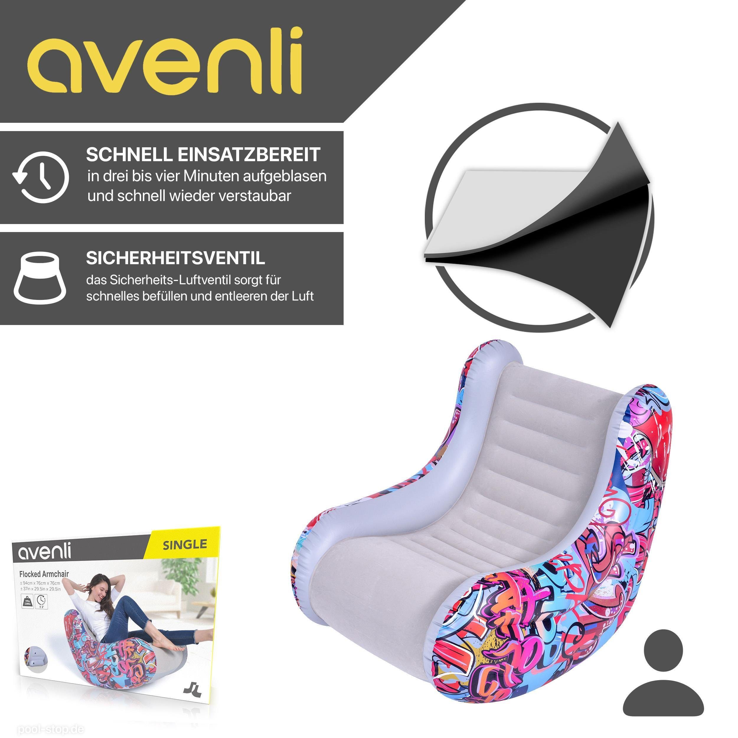 Avenli Luftsessel aufblasbarer Lounge Sessel Rückenlehne, 94x76x76 mit (aufblasbarer Sessel), cm