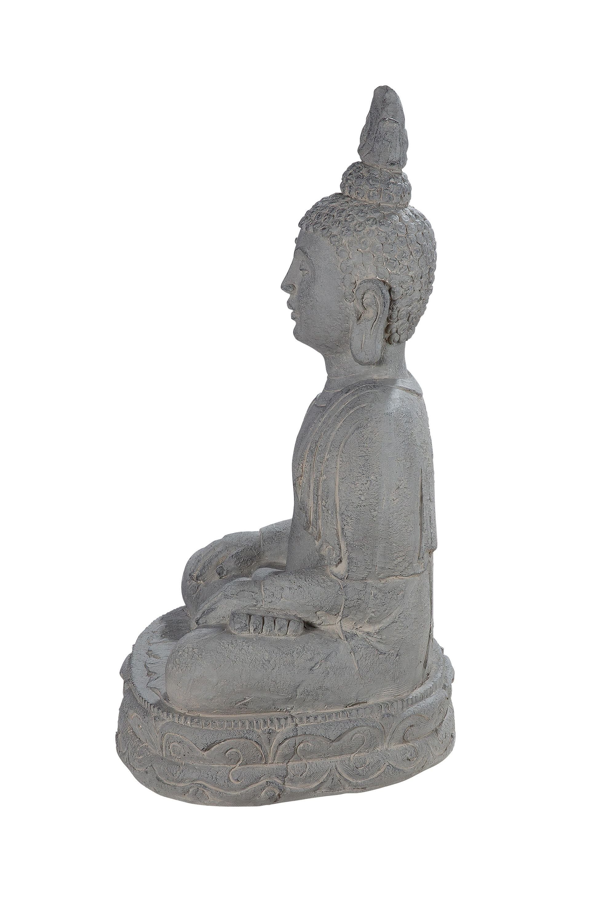 GILDE Dekofigur - GILDE grau B. Skulptur 58cm 38cm Buddha H. - Relax x