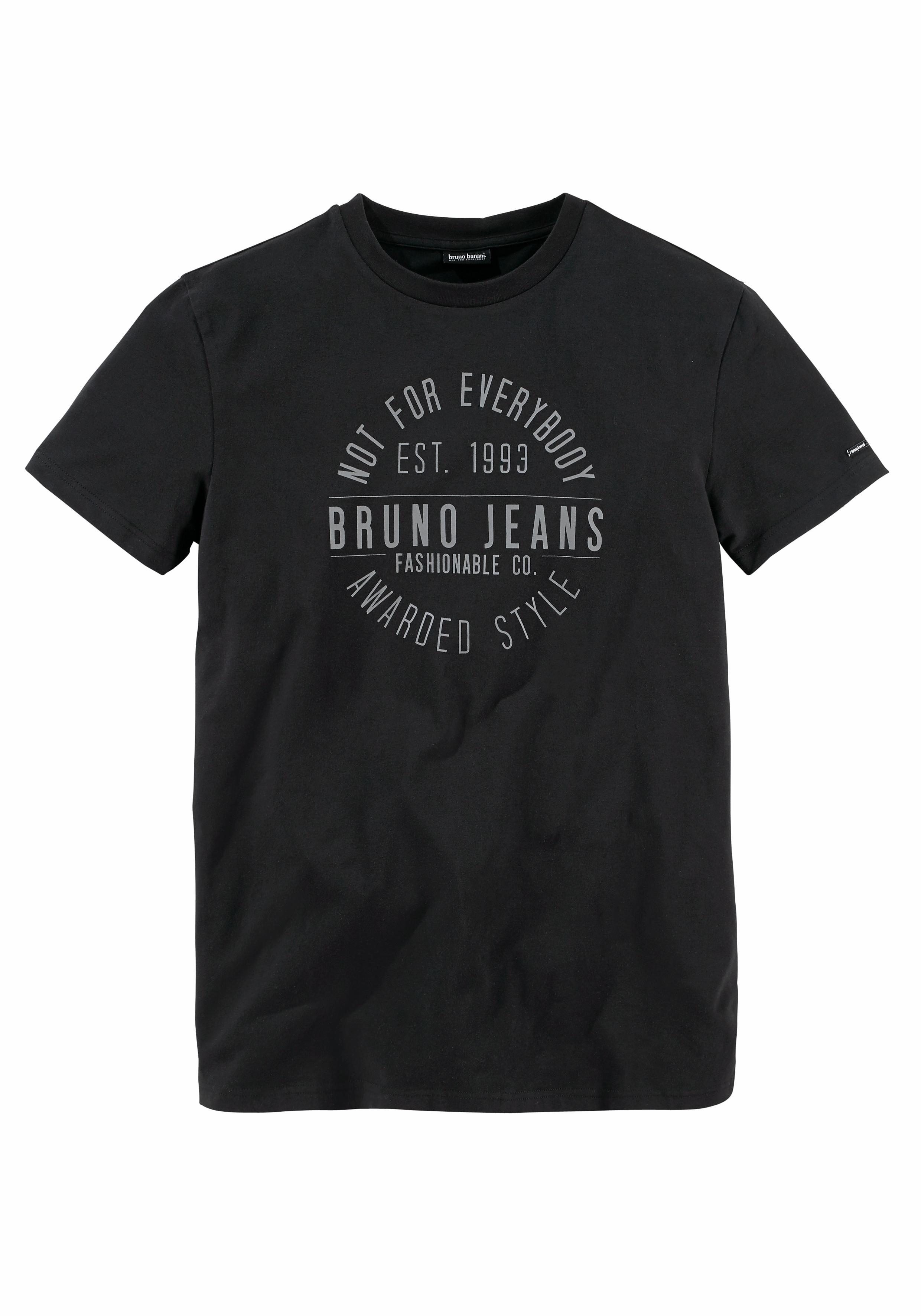 Bruno Banani T-Shirt Kurzarm, schmal geschnitten, bedruckt, aus Baumwollmischung