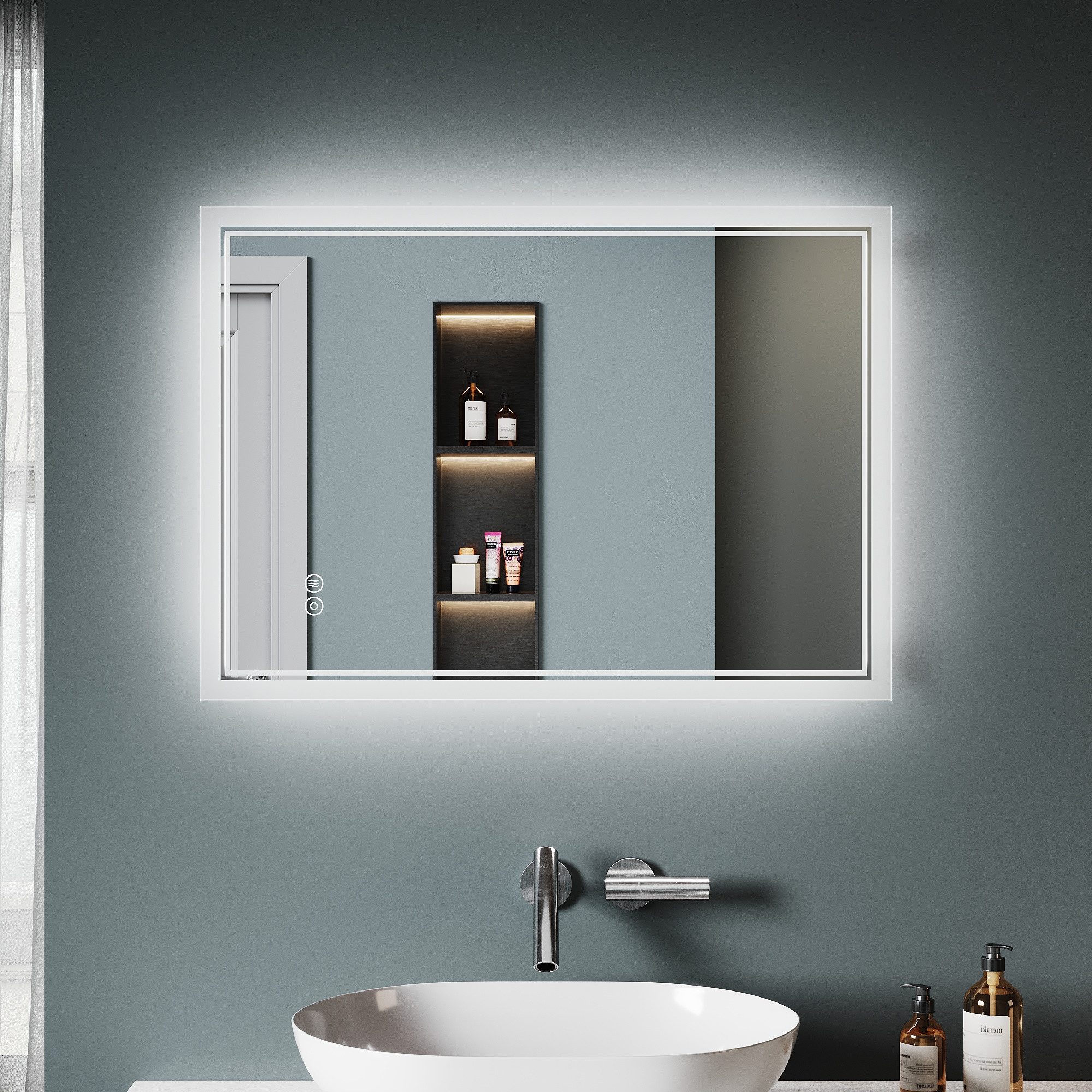 SONNI Badspiegel Badspiegel mit Beleuchtung,LED Lichtspiegel,Wandspiegel,To günstig online kaufen