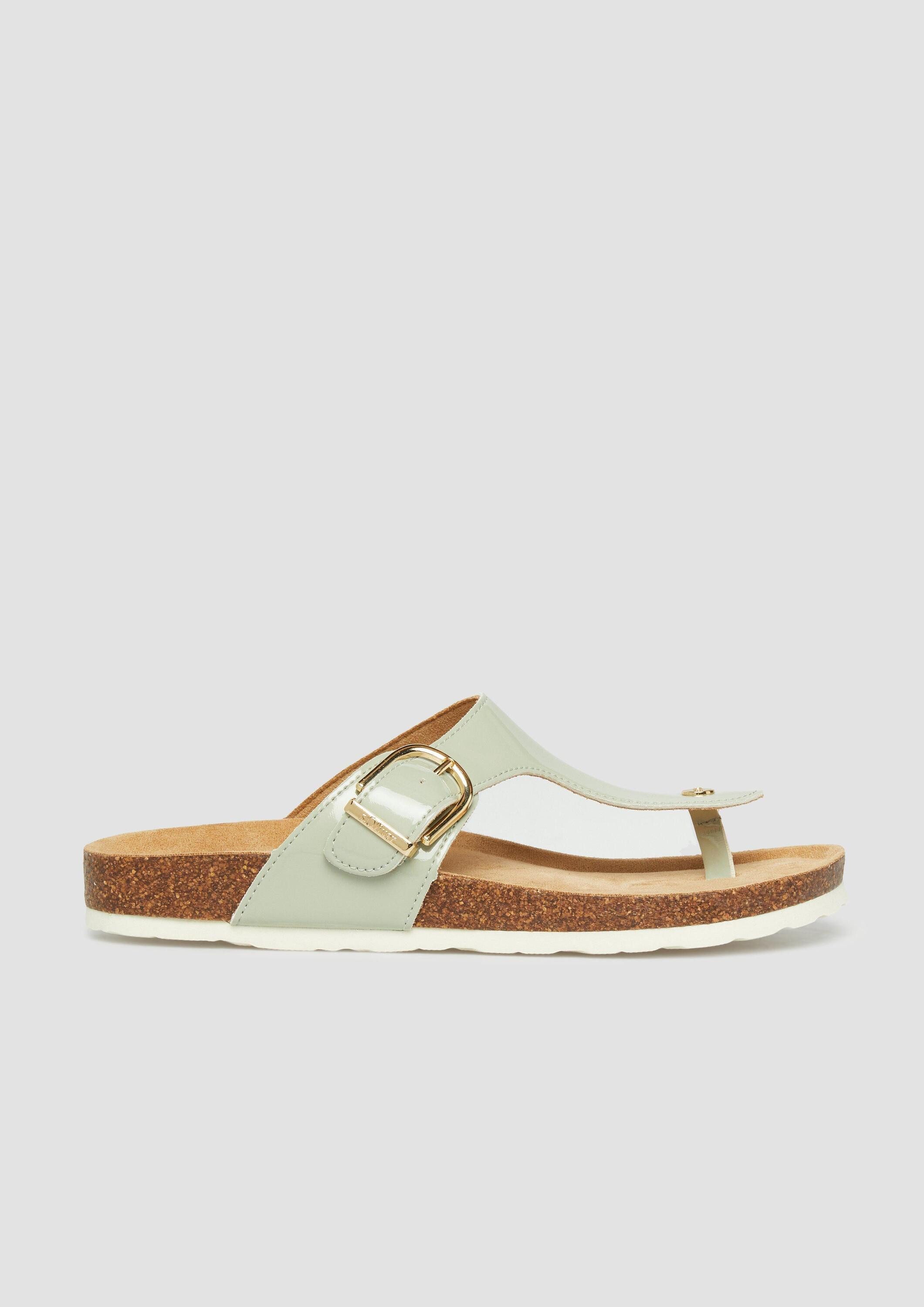 s.Oliver Pantoletten Sandale Pantoletten mit feinem Glanz-Finish