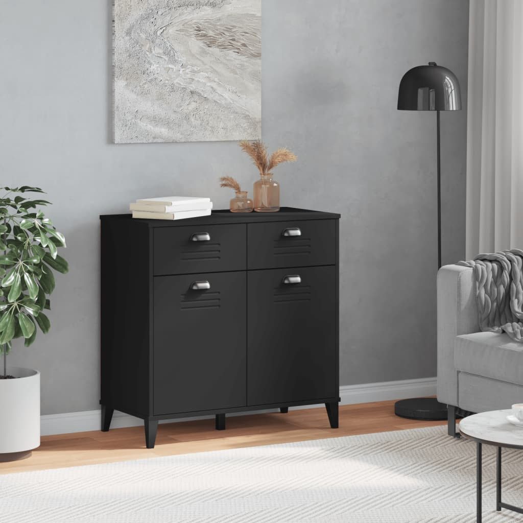 vidaXL Sideboard Sideboard VIKEN Schwarz 80x40x80 cm Holzwerkstoff (1 St)
