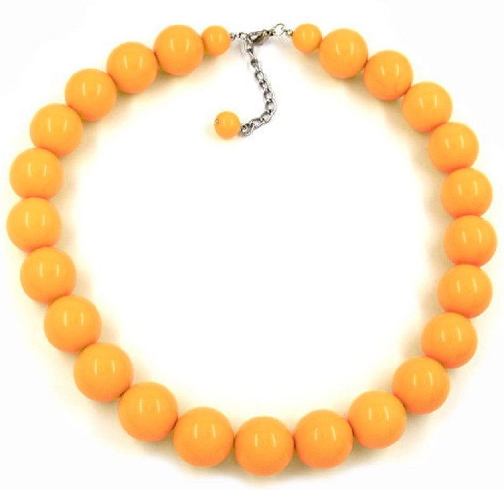 Collier Kette Kunststoff-Perlen 20 mm gelb-glänzend Länge 50 cm