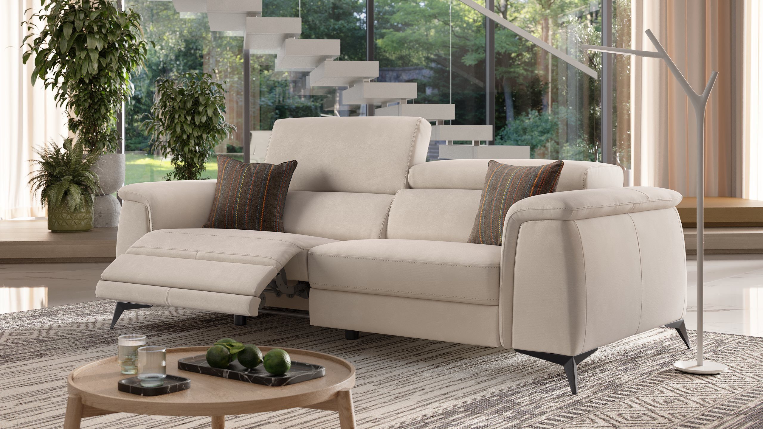 Sofanella 3-Sitzer Stoff LIVORNO, Relaxcouch, Designersofa, Designer Sofa, 3er Couch, Sofagarnitur