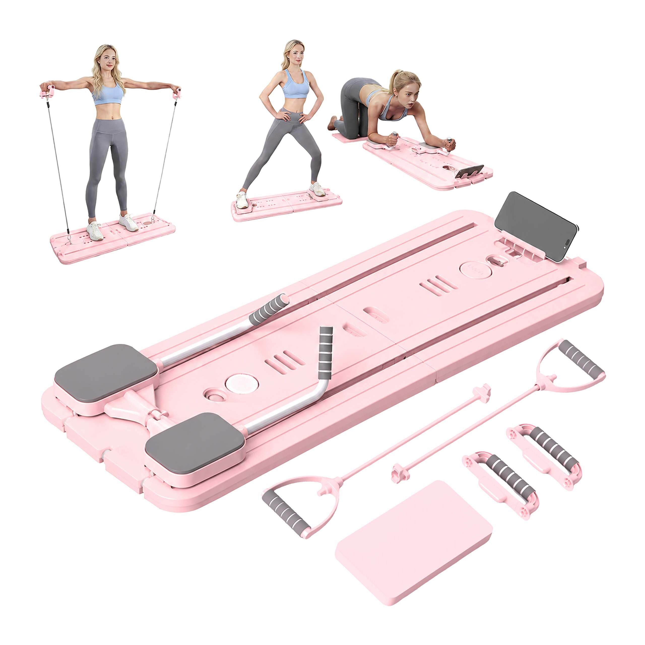 relaxdays Pilates-Reformer Pilates Board, (9-tlg), Rosa