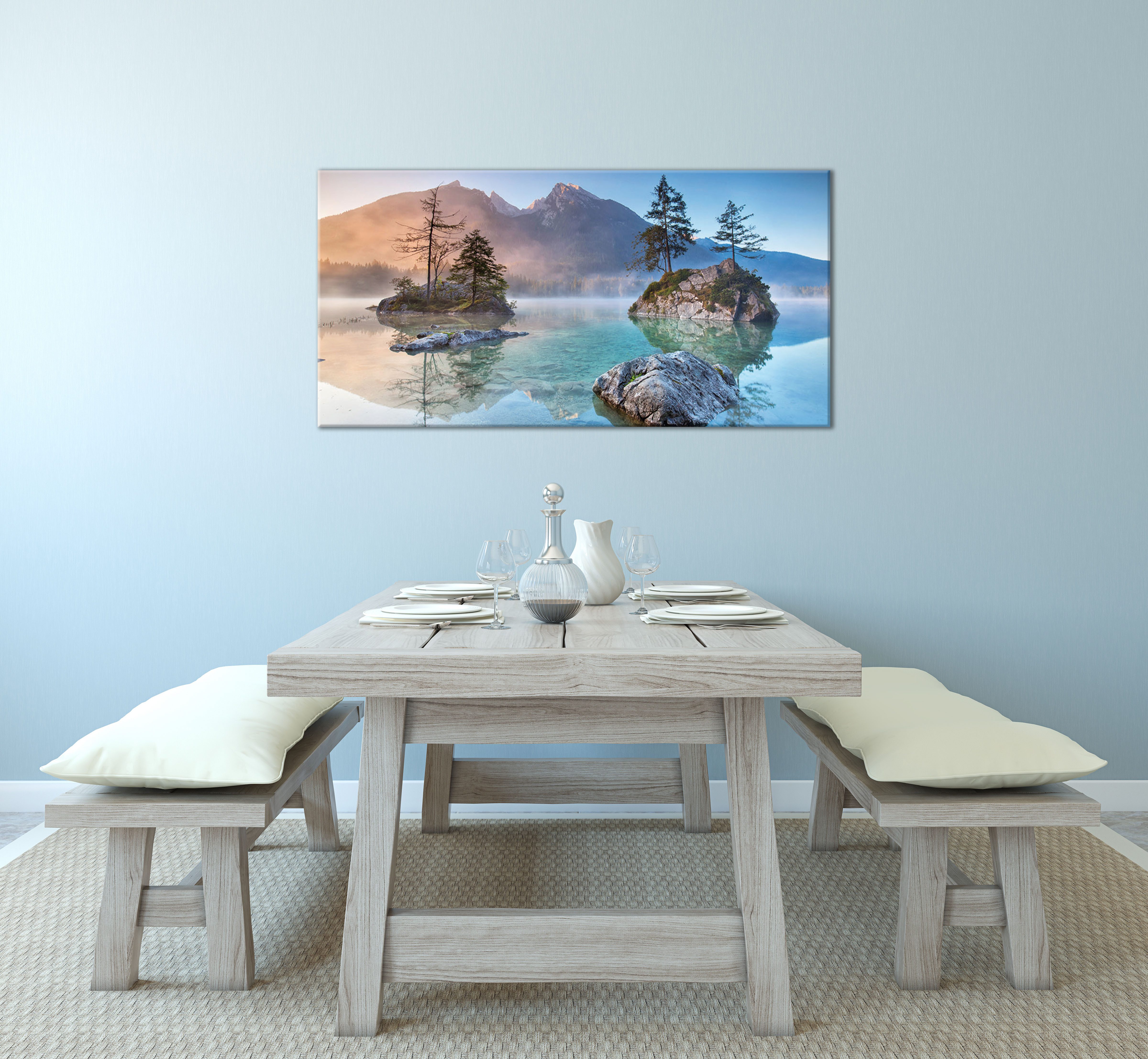 Bönninghoff Leinwandbild, Berge, Landschaft, Natur, See (1 St)