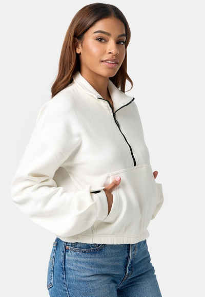 Worldclassca Sweatshirt Worldclassca Oversized Basic Sweatshirt Zipper Langarmshirt Pullover