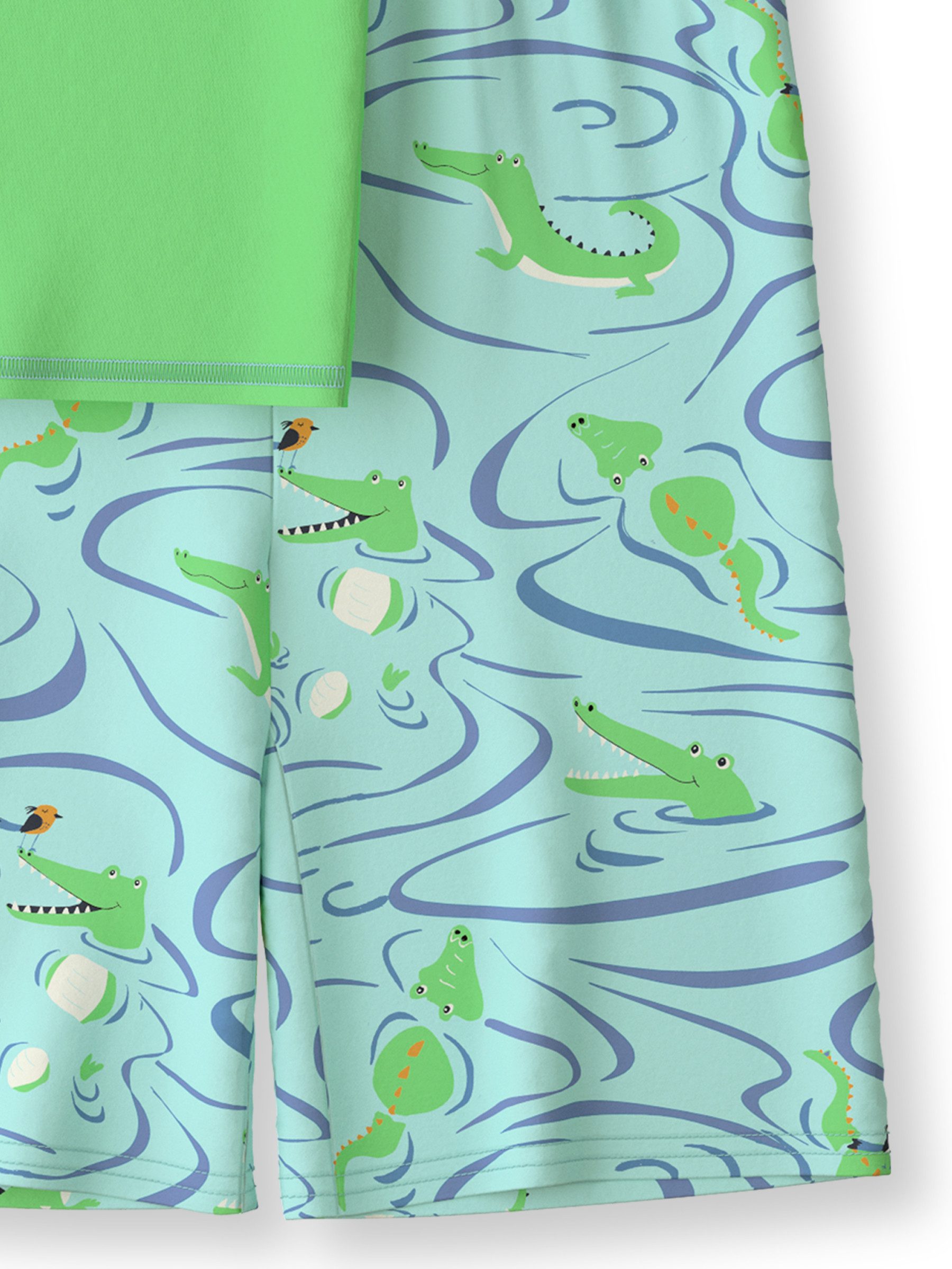 CALIDA Pyjama Toddlers Crocodile Kinder (2 tlg) aus 100% Baumwolle, natürliche Temperaturregulierung, pflegeleicht