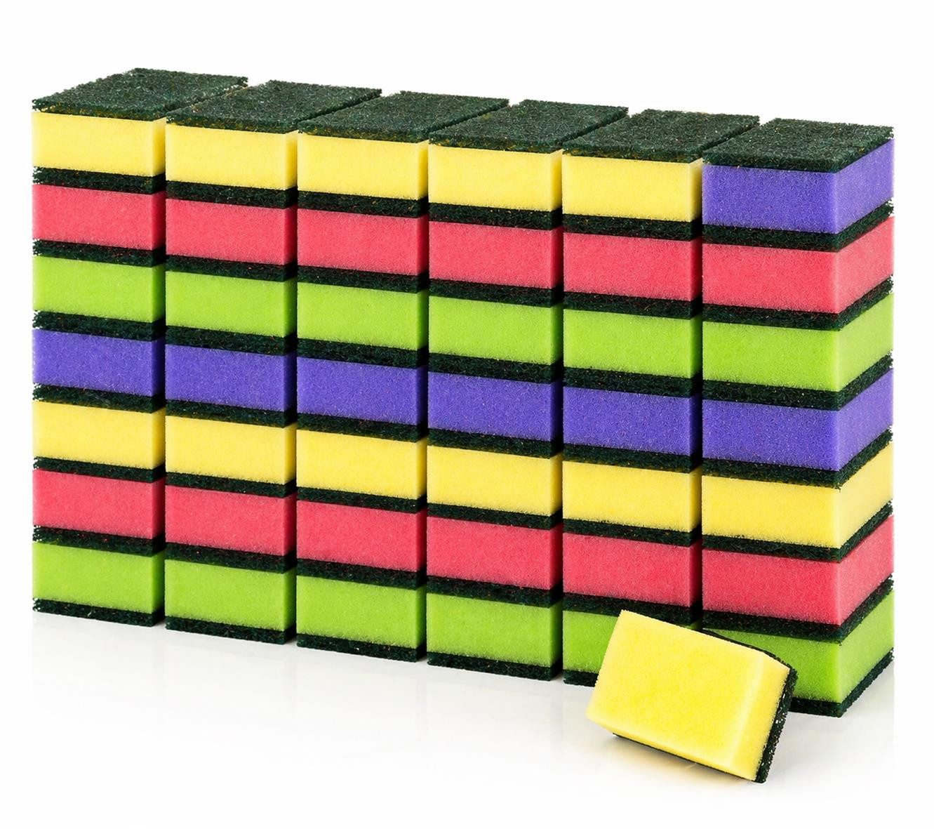 BAYLI Scheuerschwamm 140er Set Küchenschwamm, Topfschwamm Bunt, Putzschwamm - Scheuerschw
