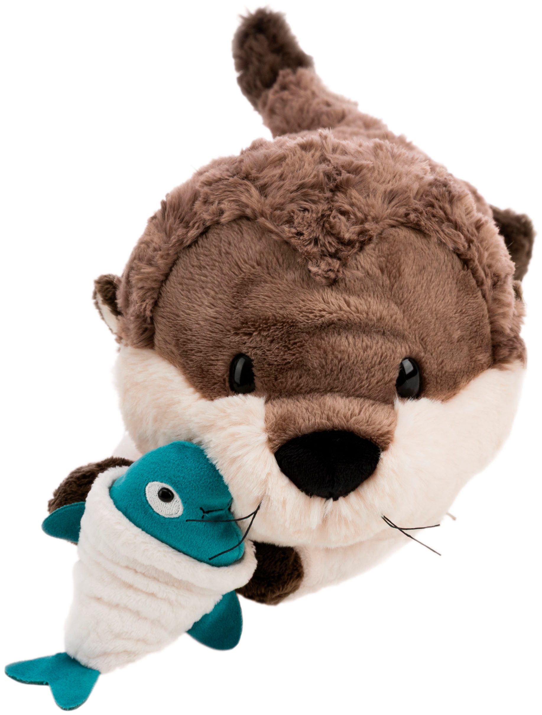 Nici Kuscheltier Winter, Otter Ophelio mit Fisch 35cm liegend