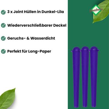 Weedness Aufbewahrungsdose Joint-Hülle 12 cm Geruchsdicht King Size Long Paper Transporthülle