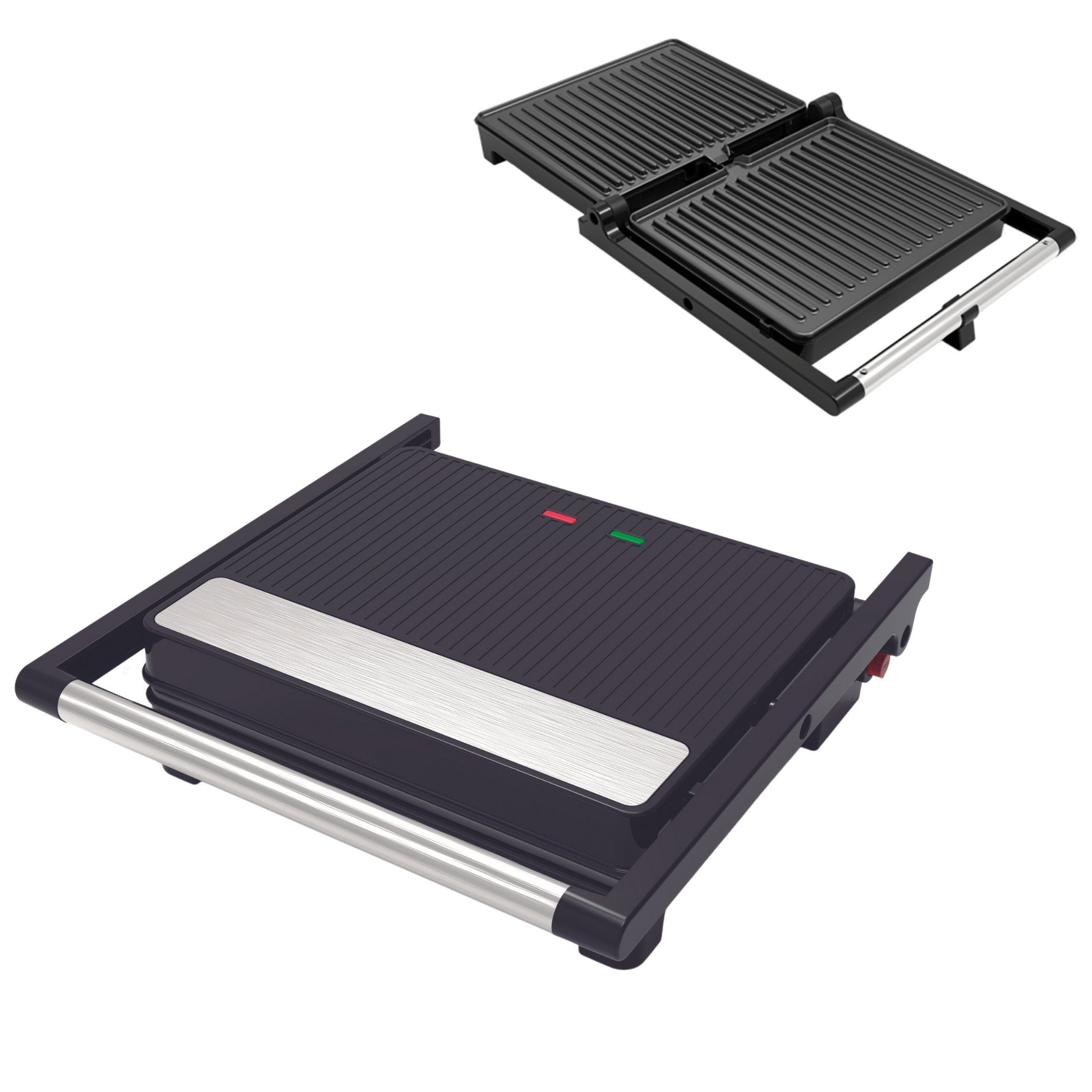 Best Direct® Kontaktgrill Chef-O-Matic® Multigrill, 2000,00 W, Indoor Grill Panini, 180º Öffnung, antihaftbeschichtet, klappbar