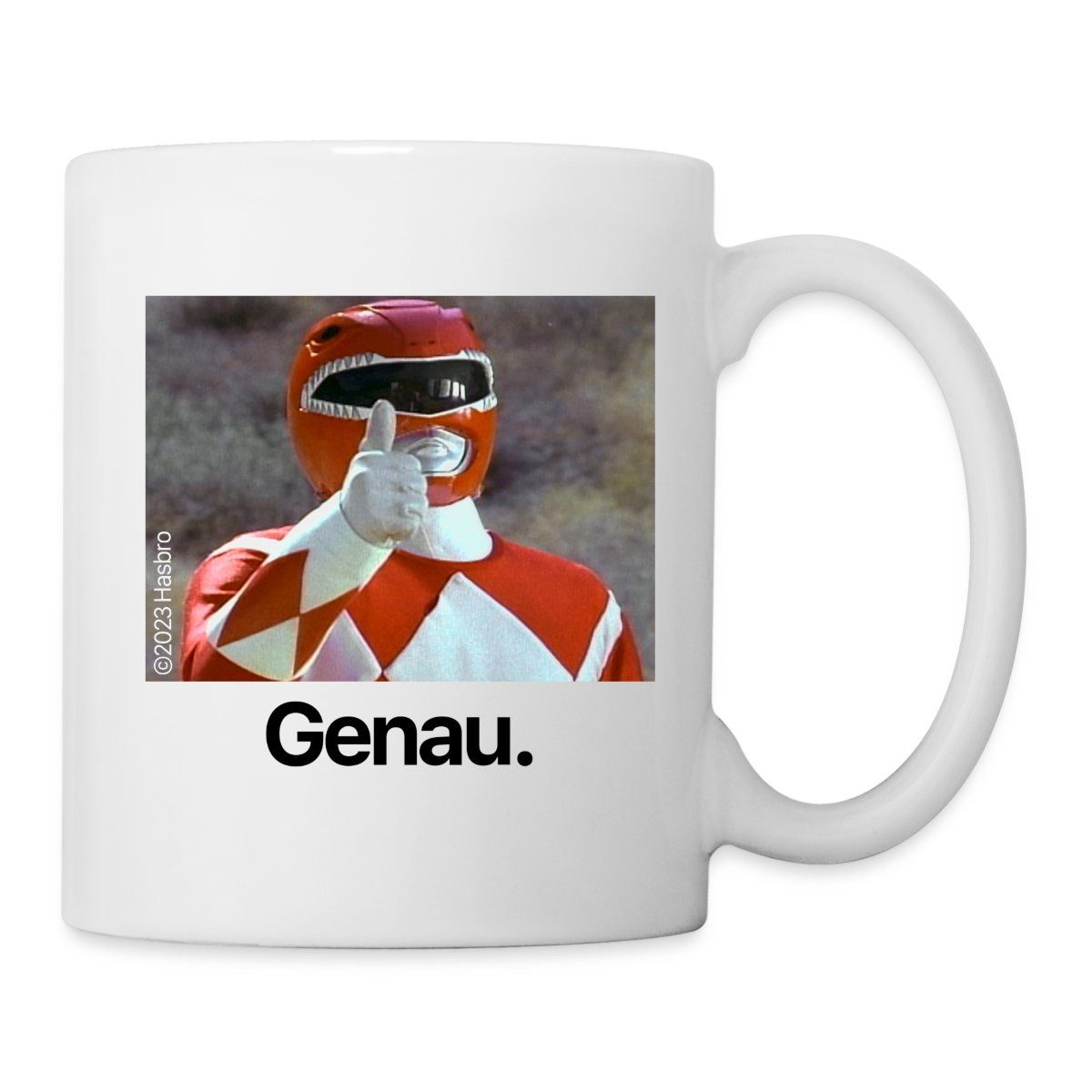 Spreadshirt Tasse Power Rangers Roter Ranger Genau Tasse, Keramik
