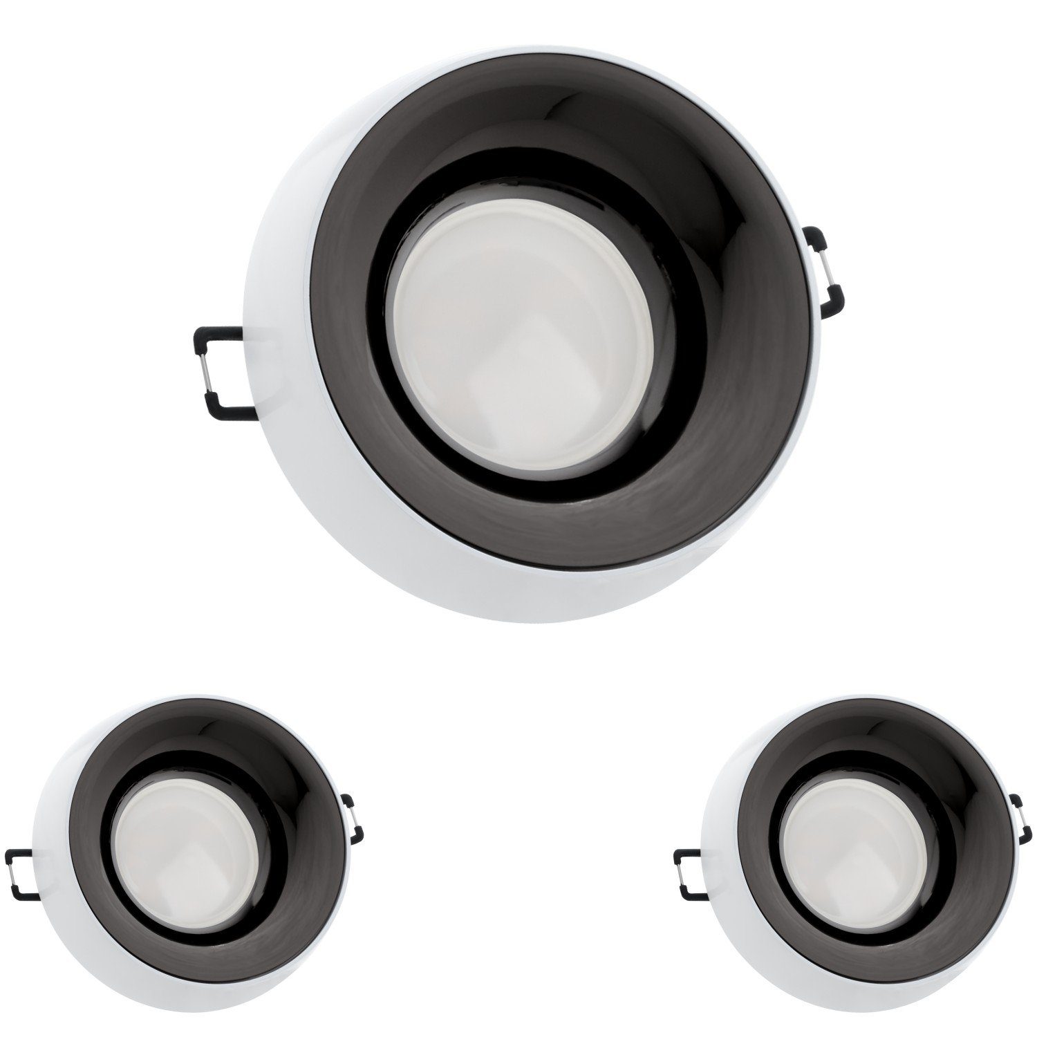 LEDANDO LED Einbaustrahler 3er LED Einbaustrahler Set Weiß mit LED GU10 Markenstrahler von LEDAND