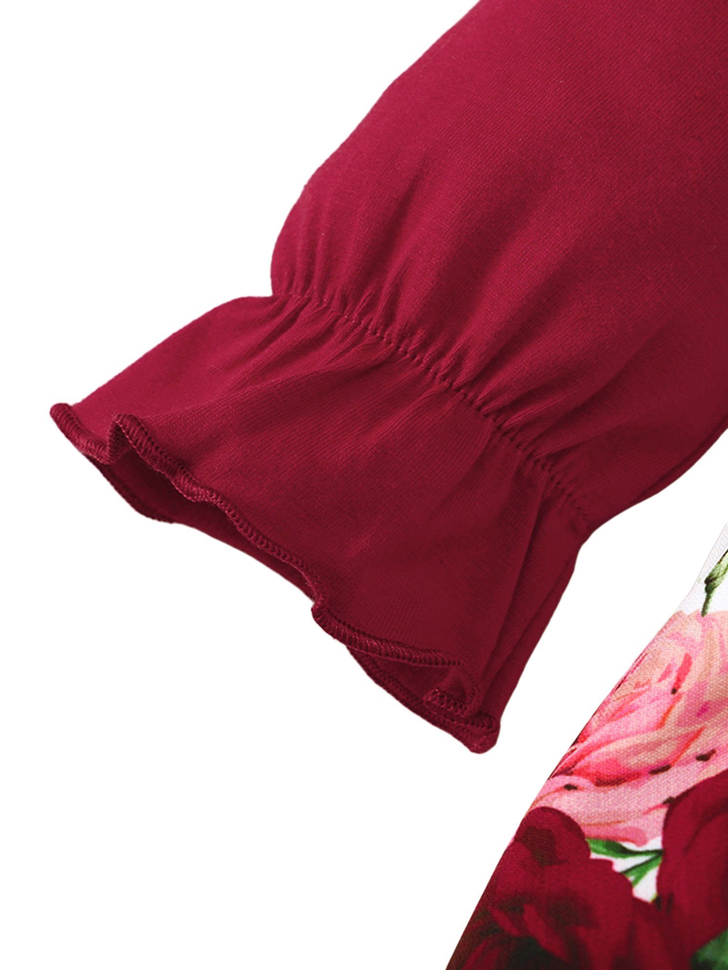 LAPA Kleid Rüschen, Mädchen Blumendruck und Langärmliges Druckkleid mit Stück 1