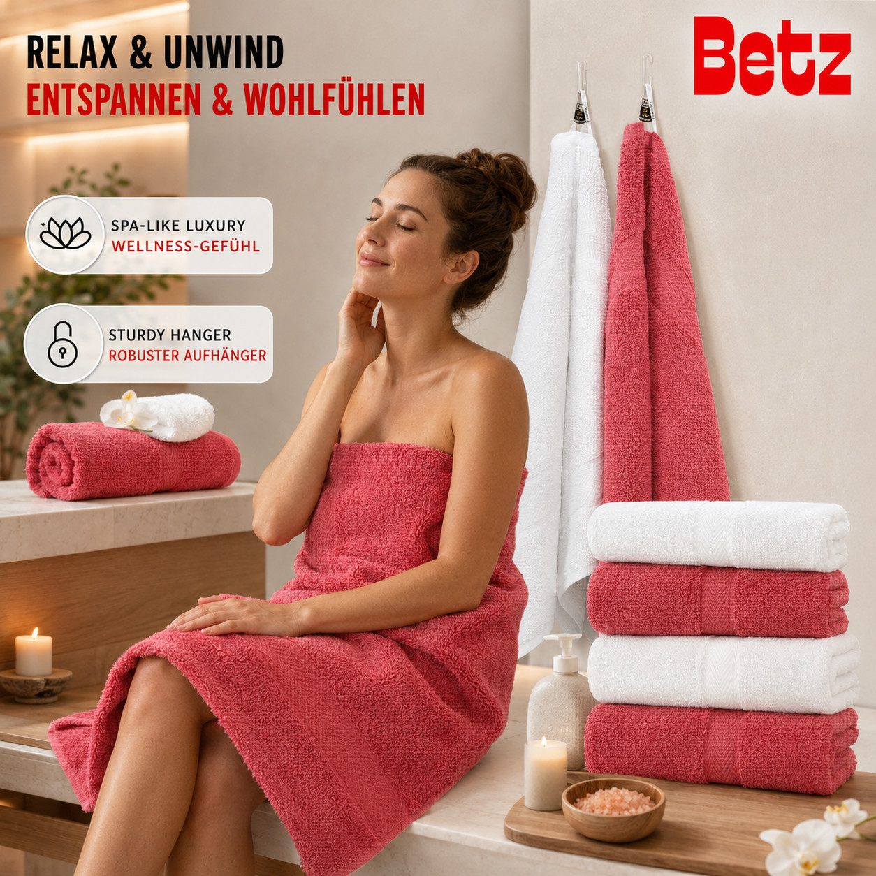 Betz Handtücher Premium Handtuch-Set 12-tlg., 100% Baumwolle (Set, 12-St), Duschtücher,Handtücher, Gästetücher, Seiftücher,Waschhandschuhe – Bild 3 von 5