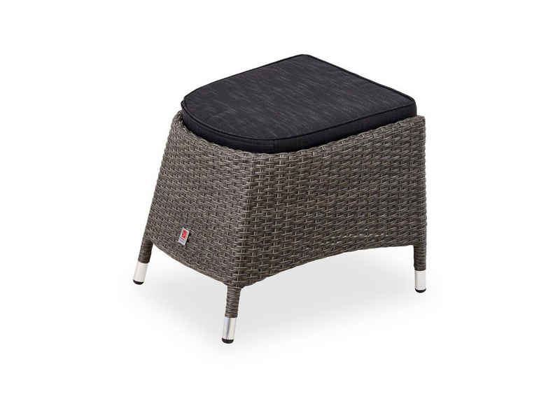 Outdoor Gartenlounge-Hocker Hocker Outdoor LONDON (BHT 57x44x50 cm) BHT 57x44x50 cm grau