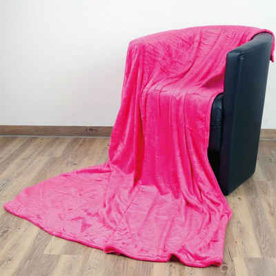 Wohndecke, Bestlivings, Kuscheldecke "Celina" - Pink - 80x120 cm (BxL) - hochwertige Flauschige Kuschel Decke in vielen Farben und Größen