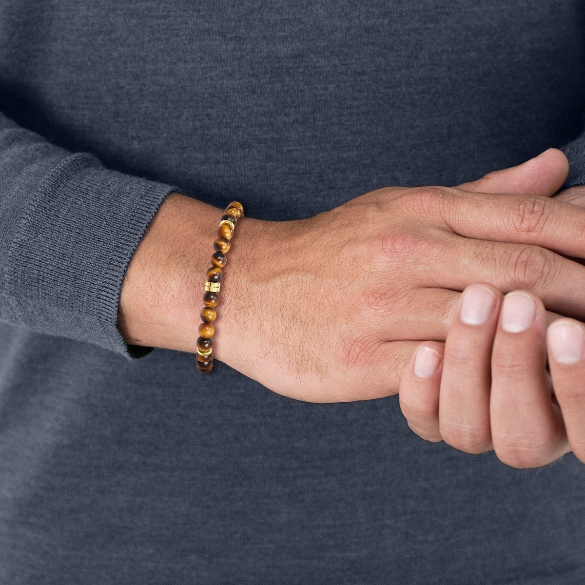 Männerglanz Armband braun, mit Tigerauge günstig online kaufen