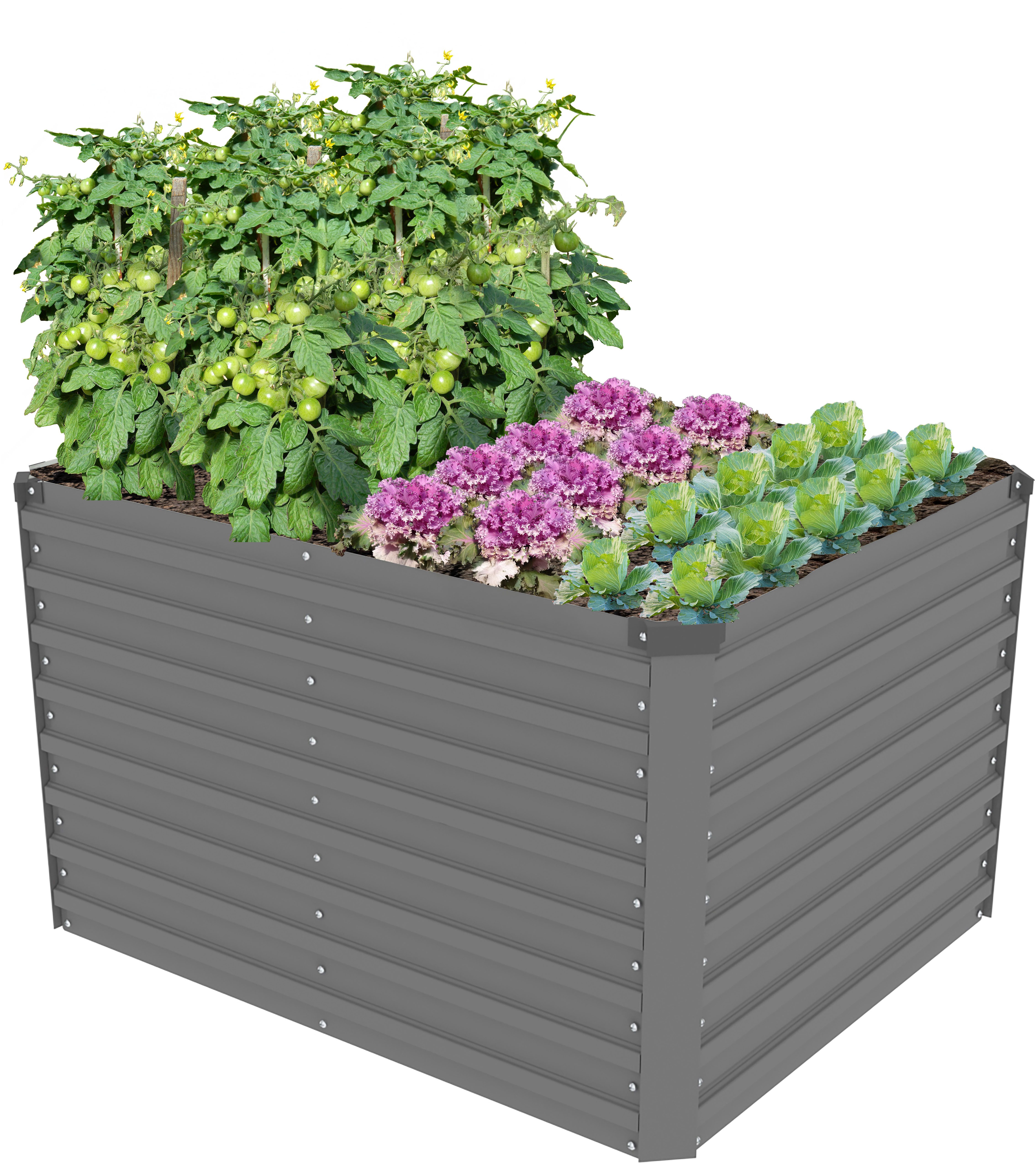 KONIFERA Hochbeet Emmy, bodenloses Gartenbeet aus verzinktem Stahl, mit Verstrebungen für mehr Stabilität