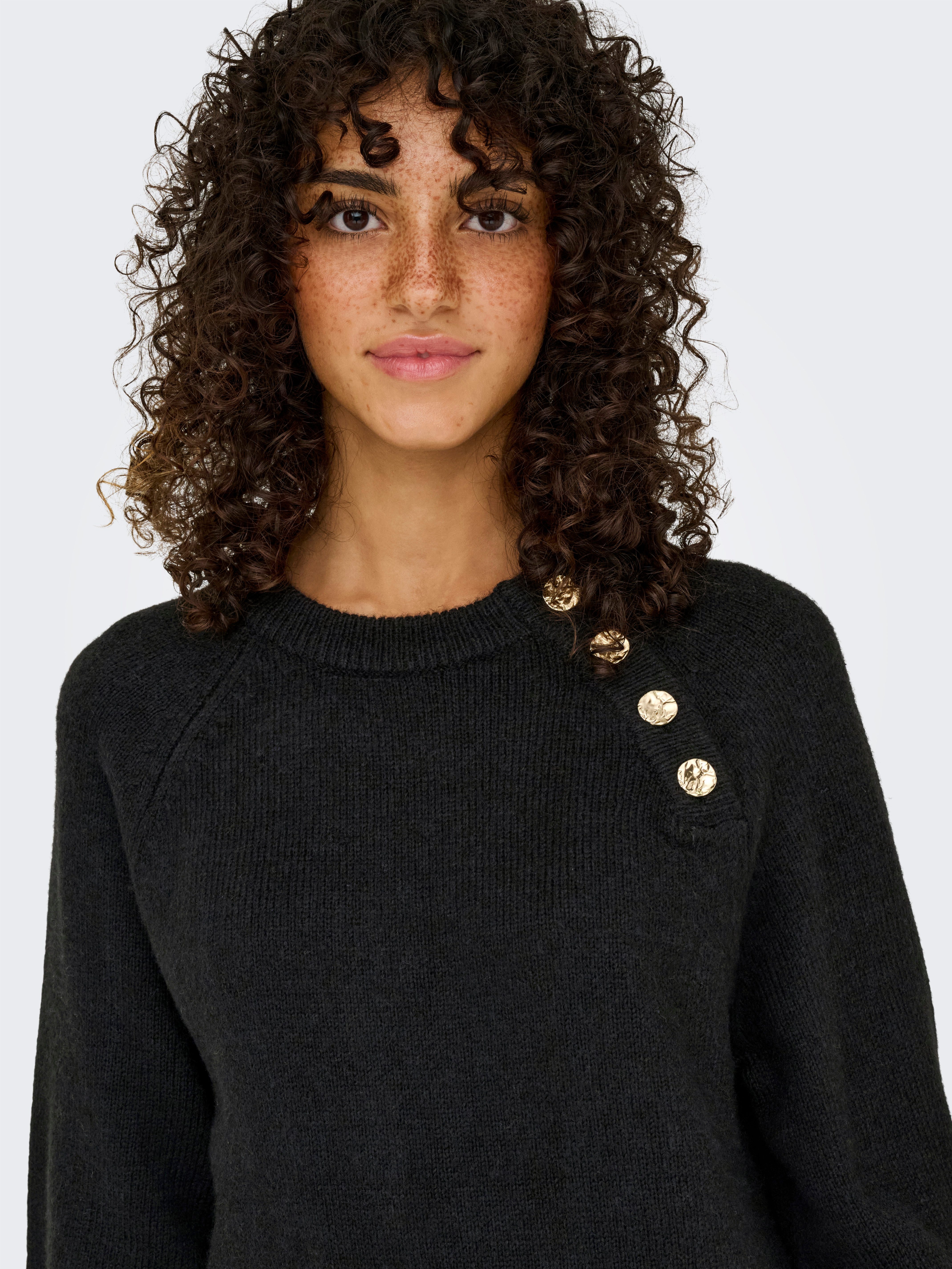 ONLY Strickkleid ONLEMMA LIFE LS BUTTON ONEC DRESS CC KNT mit Zierknöpfen