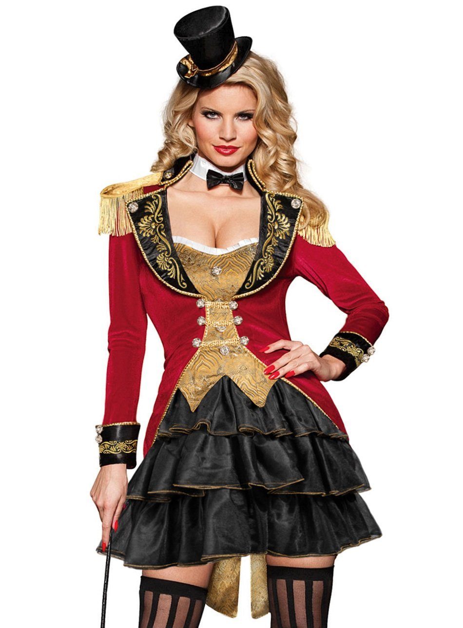 Maskworld Kostüm Burlesque Zirkus Faschingskostüm Damen Karneval, Sexy verspieltes Kostüm für einen betörenden Auftritt