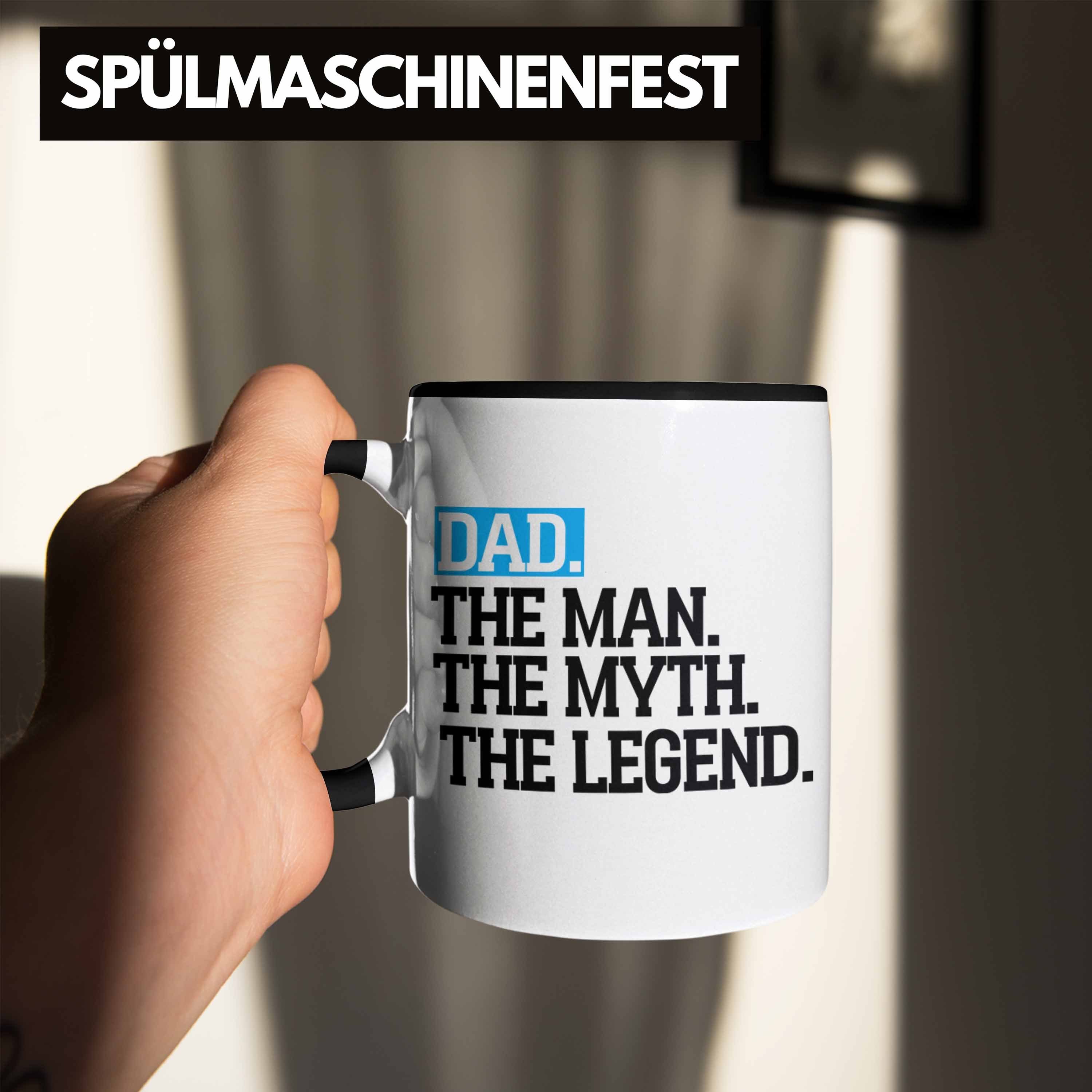 für The Vater Myth The Tasse "Dad Vatertag Schwarz Legend" Trendation Man The Lustig Spru Tasse