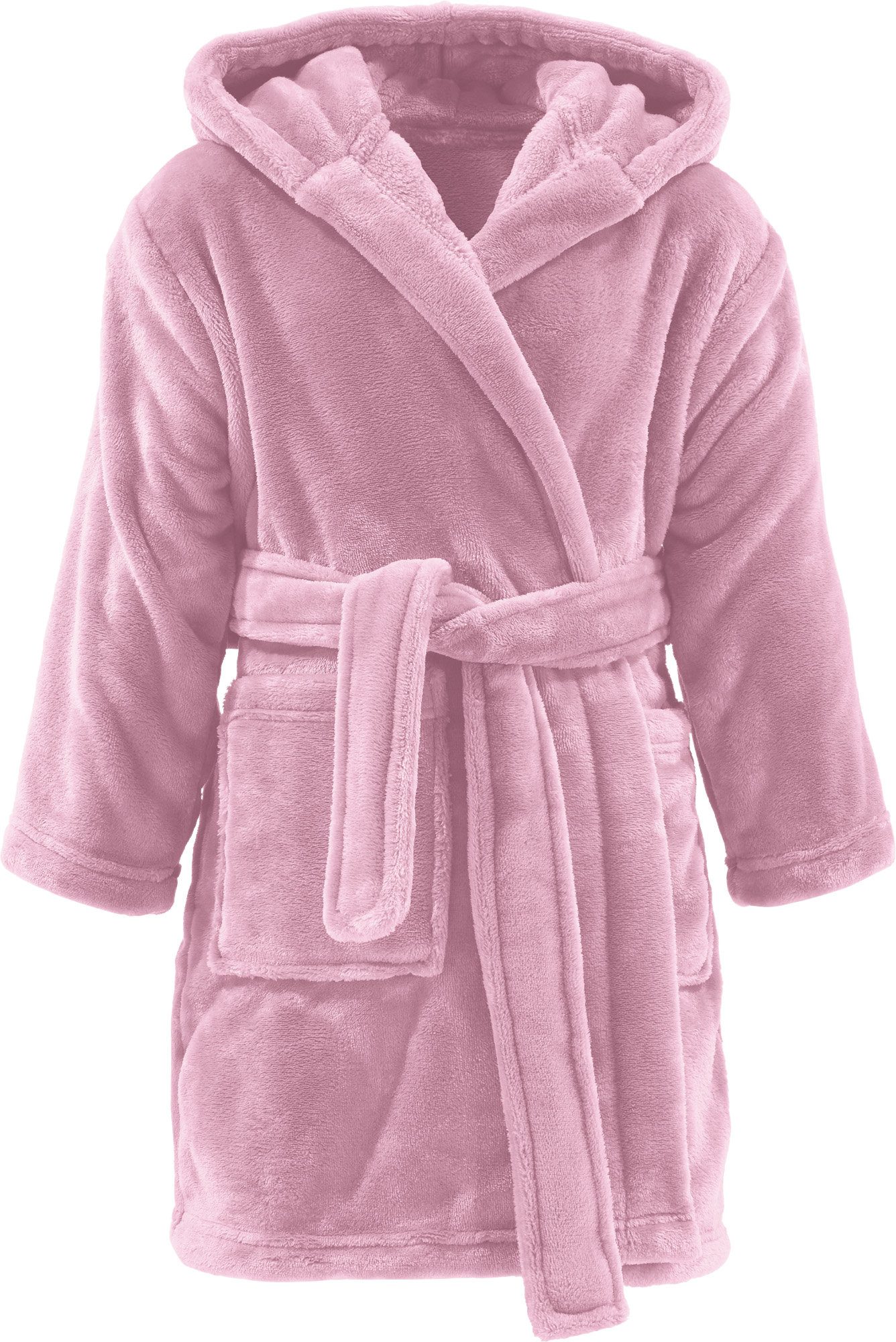REDBEST Kinderbademantel Kinder-Bademantel "Perris" mit Kapuze, Rückenlänge: 63 cm, Fleece, mit Kapuze/mit Aufsatztasche:, default, Fleece Uni