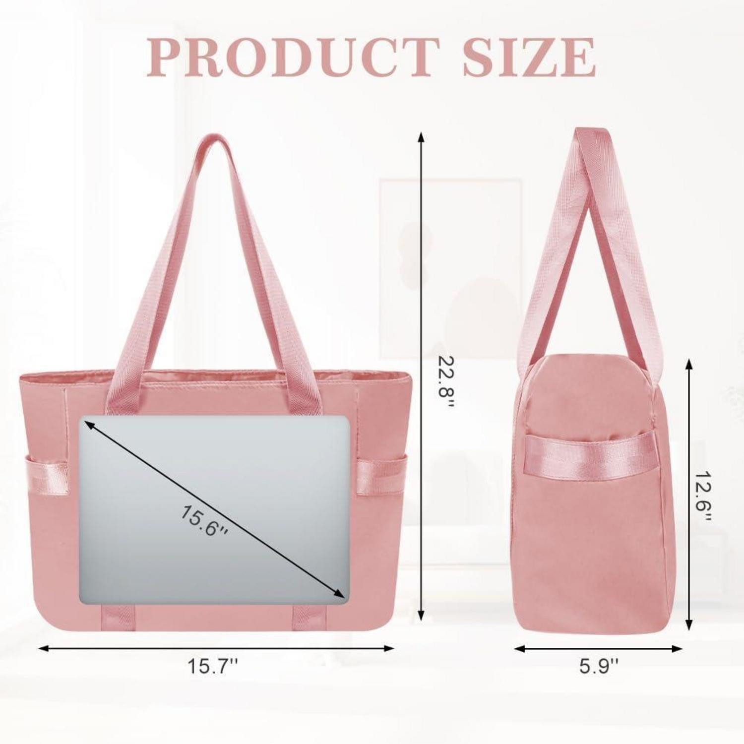 LuxusKollektion Laptoptasche Laptoptragetasche Damen Wasserdicht 15,6Zoll Shopper Rosa