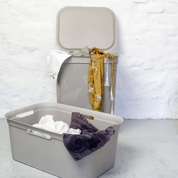 ROTHO Wäschekorb Set Rotho Brisen Wäsche, Löcher an den Seiten ermöglicht Luftzirkulation innerhalb der Wäschebox