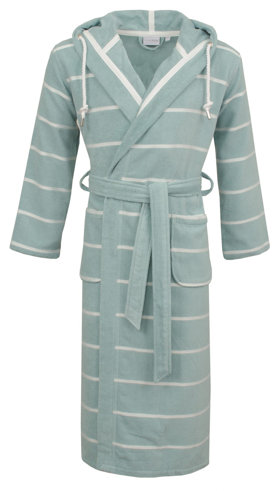 Carl Ross Unisex-Bademantel supercombed light, Langform, Frottier, Kapuze, Gürtel, Kapuze