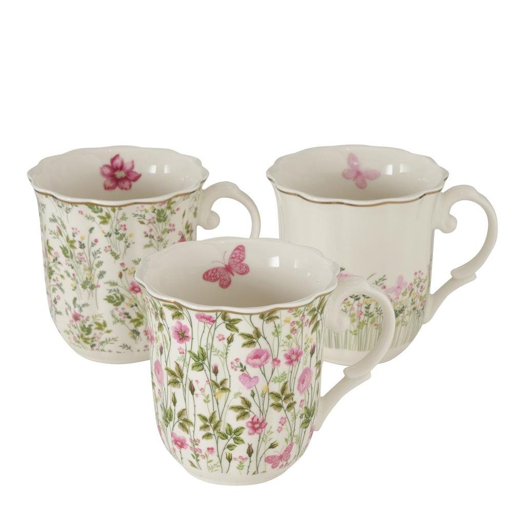 BOLTZE Tasse Rosalie, 1-tlg., New Bone, Weiß Rosa New Bone, Kaffee Tee Becher