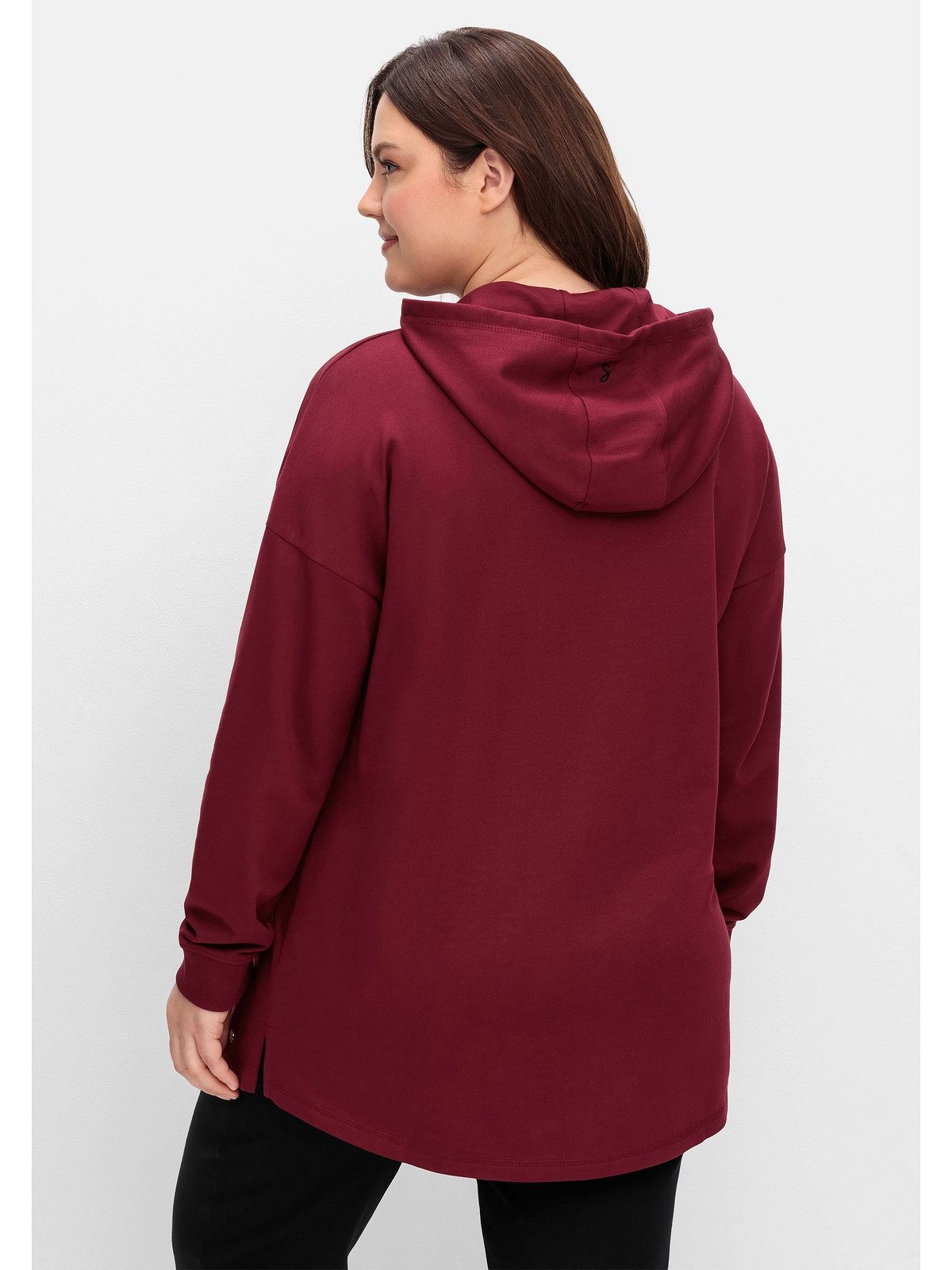 Sheego Kapuzensweatshirt Große Größen mit überschnittenen Schultern