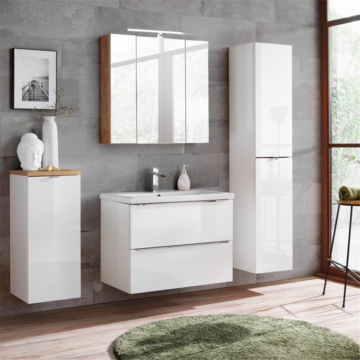 Lomadox Badmöbel-Set TOSKANA-56, (Spar-Set, 4-St), mit günstig online kaufen