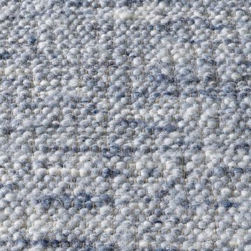 Wollteppich TaraCarpet Handwebteppich Malmoe Fashion, TaraCarpet, rechteckig, Höhe: 10 mm, Handgewebter Teppich blau Wohnzimmer Schlafzimmer Esszimmer 060X090