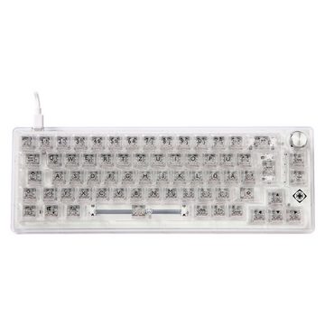 DELTACO DK460 Tastatur mit LED RGB Beleuchtung transparent Gaming-Tastatur (transparente Gaming Tastatur mit LED Beleuchtung)