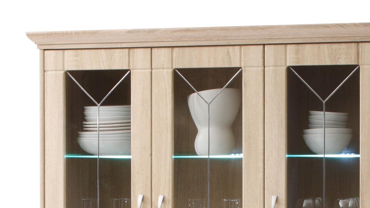 Bega Consult Vitrine Vitrine Village Eiche Sonoma Glasvitrine 125 cm günstig online kaufen