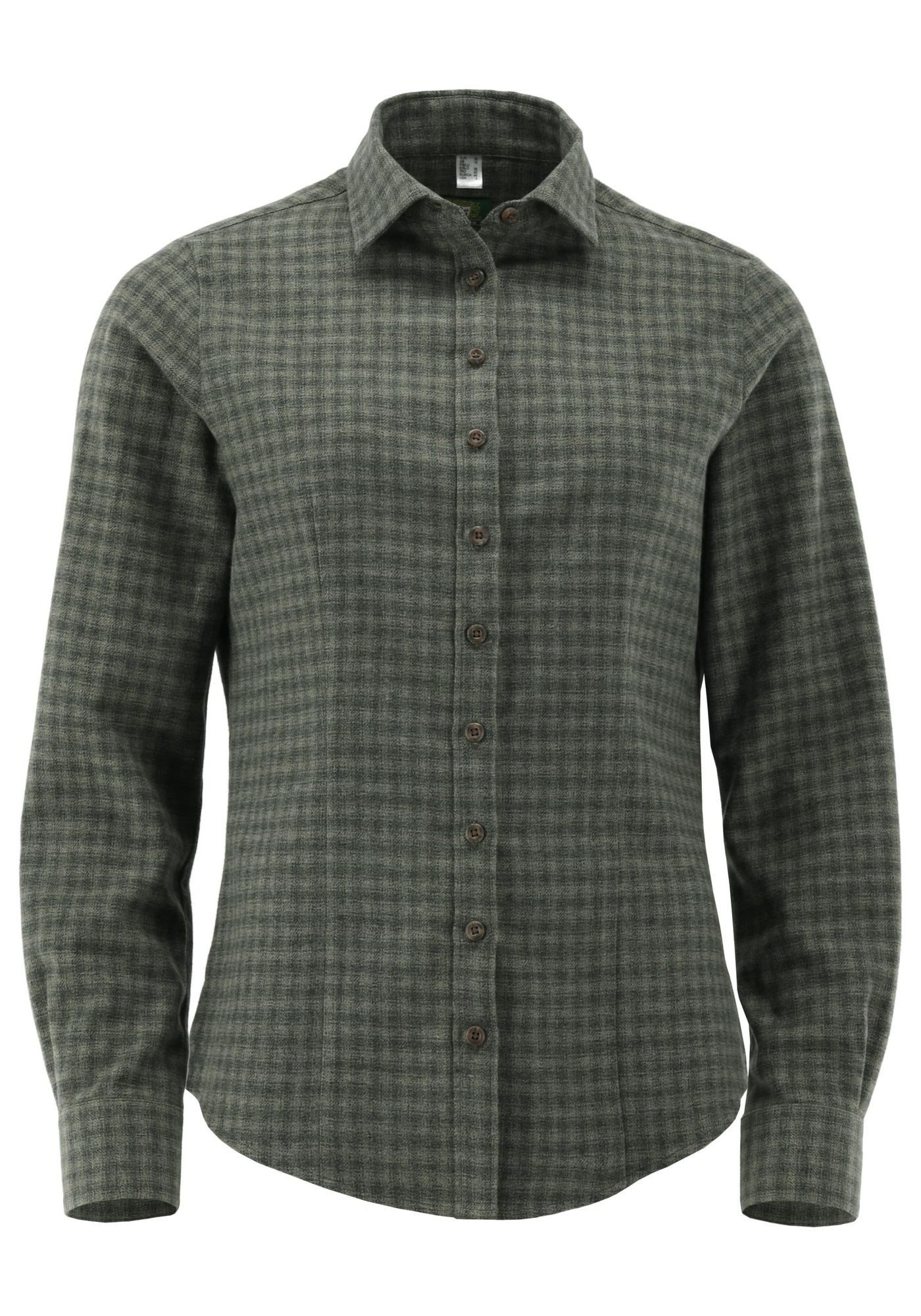 OS Trachten Outdoorbluse Pizubo Tailliert, Haifischkragen, 1/1-Arm