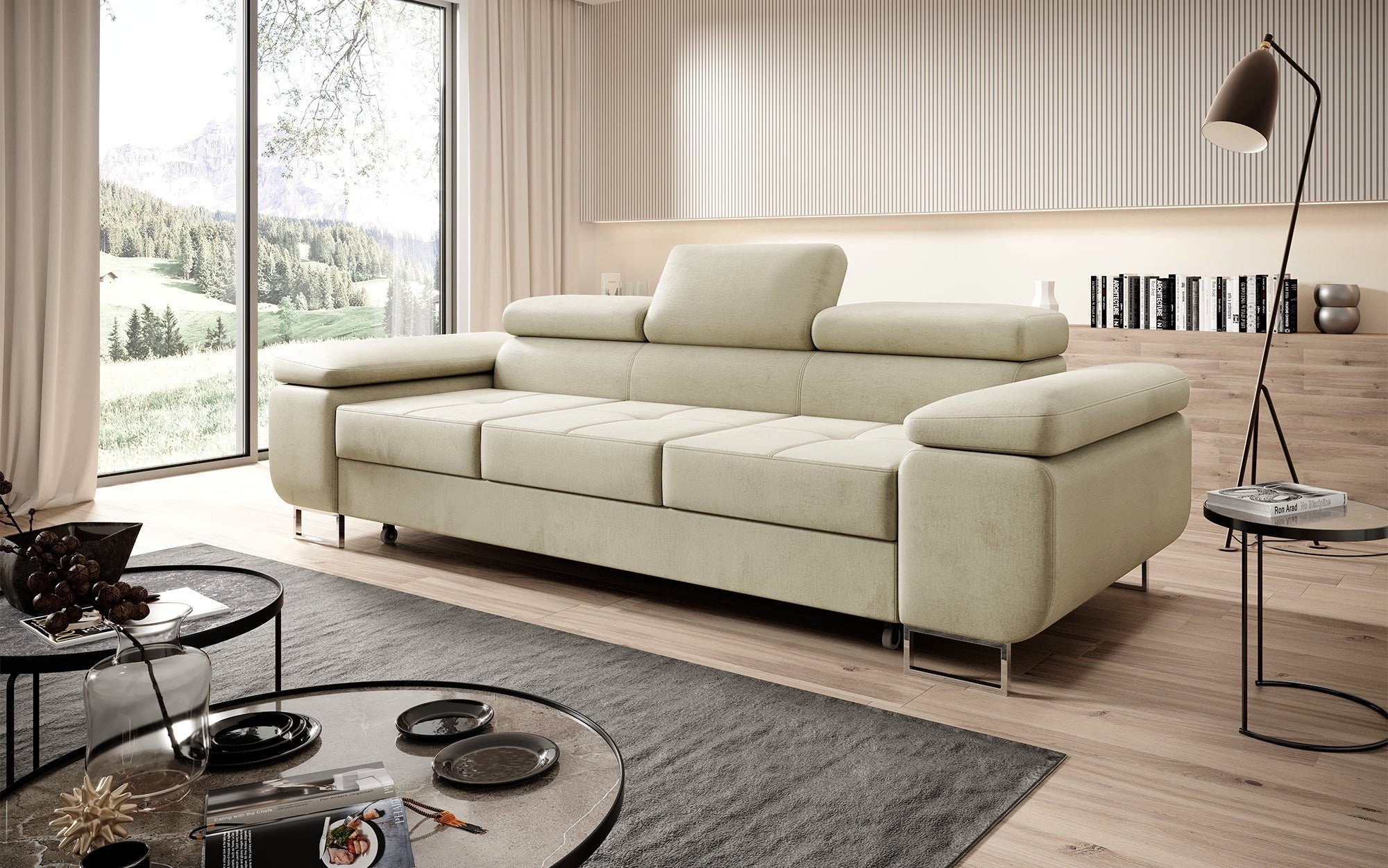 Baidani Sofa Sofa Siera mit Schlaffunktion (Samt), inkl. Aufbau