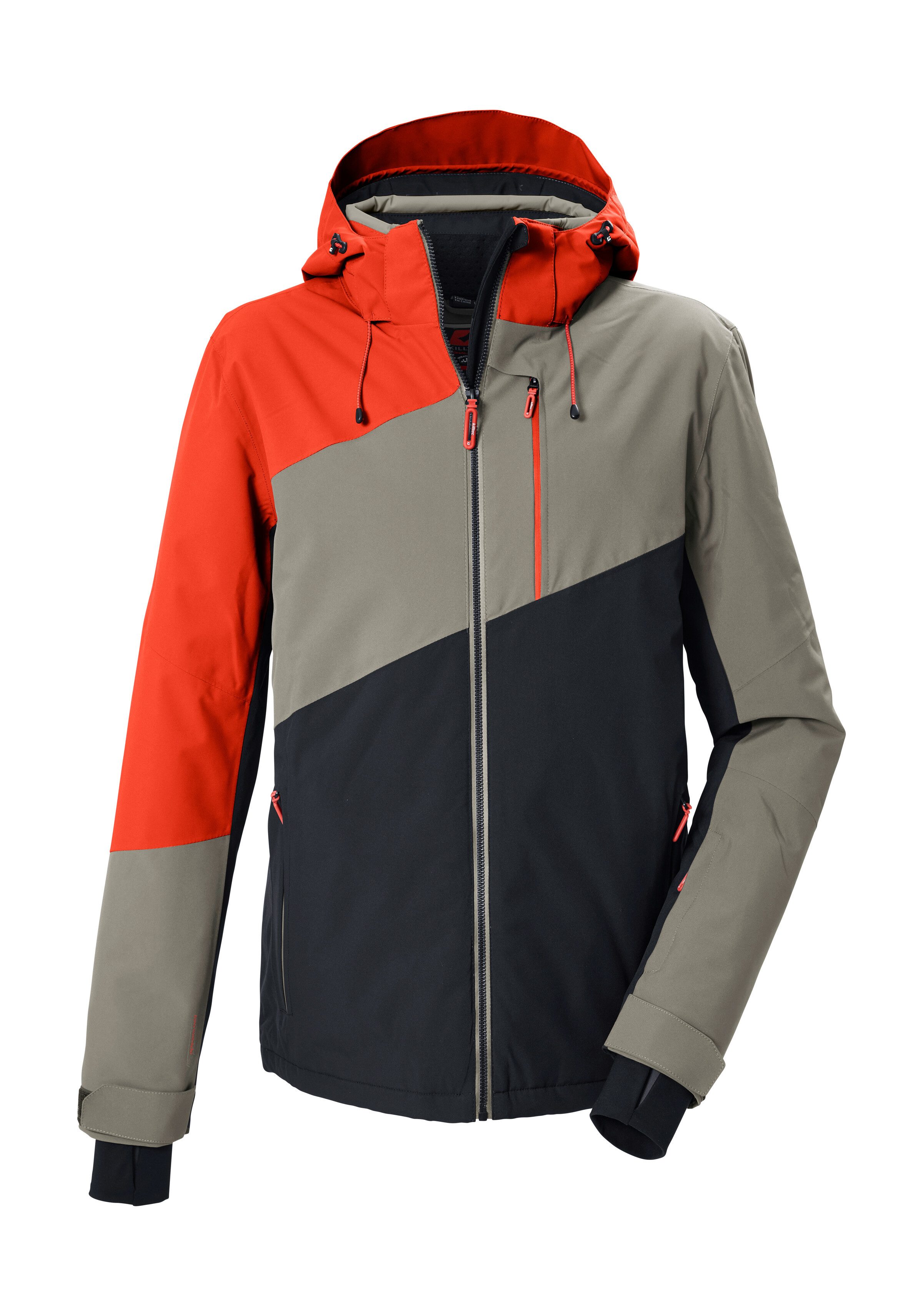 Killtec Skijacke KSW 89 MN SKI JCKT Mehrfarbige, wasserdichte Skijacke mit abnehmbarer Kapuze